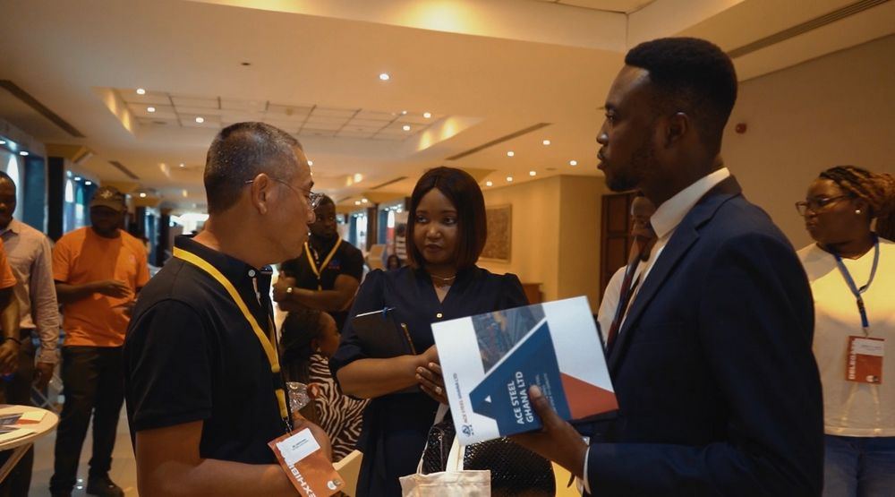 Attendees network on the trade show floor