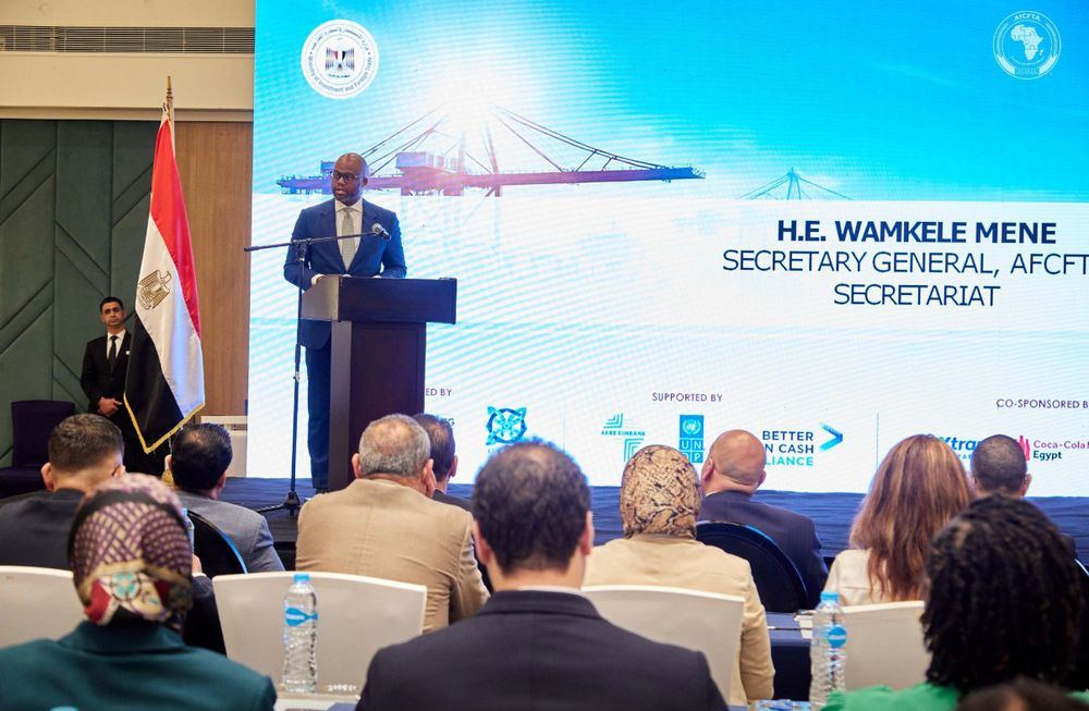 AfCFTA Secretary General H.E. Wamkele Mene addresses a policy session