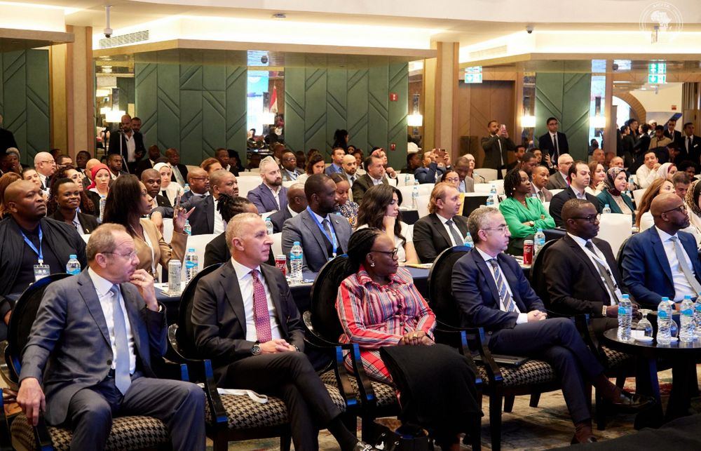 A packed audience attends a continental trade and investment summit