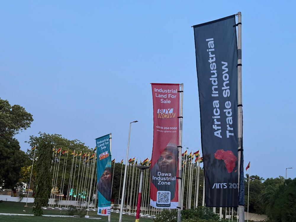 Banners announce the Africa Industrial Trade Show